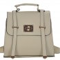 Designer Inspired Ladies White Fashion Satchel Backpack Bag with Clasp College