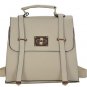 Designer Inspired Ladies White Fashion Satchel Backpack Bag with Clasp College