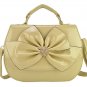 Designer Style Faux Leather Cream Large Bow Detail Bag Handbags Satchels Wedding
