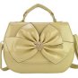 Designer Style Faux Leather Cream Large Bow Detail Bag Handbags Satchels Wedding