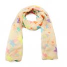 Fun Multicoloured Bright Neon Star Printed Summer Fashion Scarf