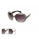 Ladies Black and White Monochrome Large Plastic Frame Fashion Sunglasses UV 400