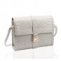 Designer Inspired Snake Skin Print Handbag in Grey With Heart Clasp + FREE GIFT