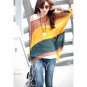 Bohemian Colorful Broad Stripe Print Loose Fit Batwing Sleeve Spring Blouse For Women