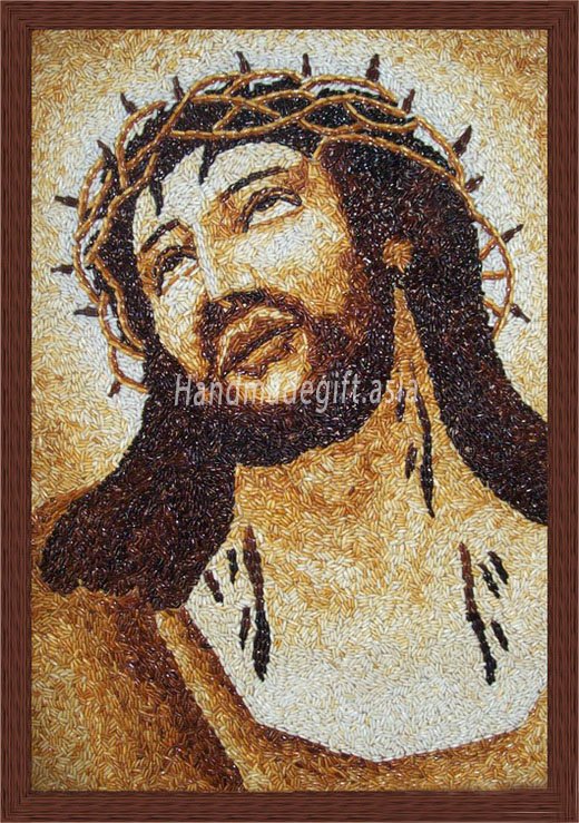 Jesus - Portrait Rice Painting