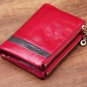 genuine leather wallet for womens, double zipper