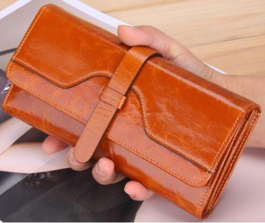 Leather wallet for women. Long designer multi-card wallet holder women leather genuine purse.