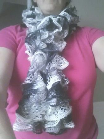 Ruffled Knit Scarf