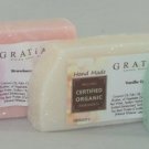 Gratiae Organic Hand Made Soap Vanilla, Strawberry,Green Tea & Black Tea Set
