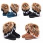 Artificial Fox Rabbit Fur Winter Snow Ankle Boots Women Tassel Shoes