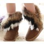Artificial Fox Rabbit Fur Winter Snow Ankle Boots Women Tassel Shoes