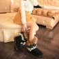 Artificial Fox Rabbit Fur Winter Snow Ankle Boots Women Tassel Shoes