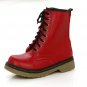 Ladies Leather Lace Up Round Toe Ankle Martin Boots