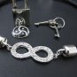 BDSM- Rhinestone infinity day collar n180