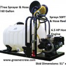Skid Sprayer Fire and Orchard Tree 60 Gallon with Hose Reel