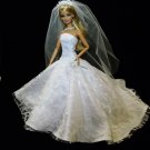 Strapless Barbie Wedding Dress Bridal Gown