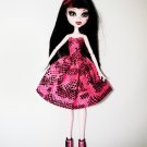Handmade Monster High Dress Sweet Heart Pink with Black
