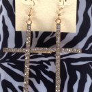 Gold Rhinestone Cross Earrings