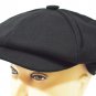 New Quality Solid Black Newsboy Cap 8 Panel AppleJack Driving Hat Extended Visor