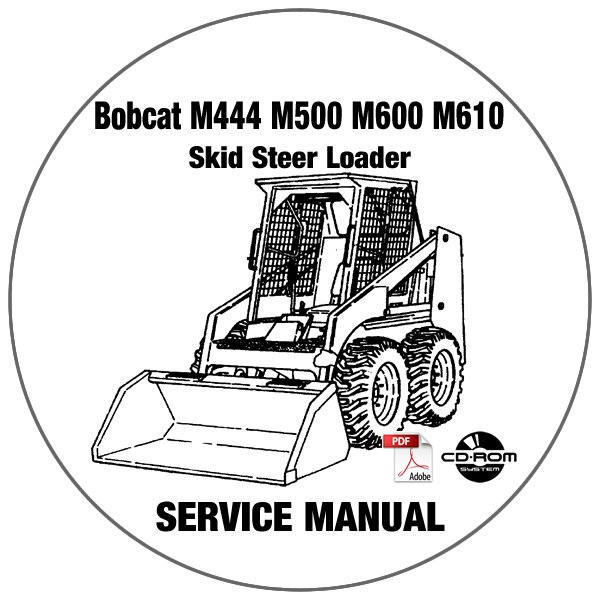 Bobcat Skid Steer Loader M444 M500 M600 M610 Service Repair Manual CD
