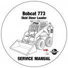 Bobcat Skid Steer Loader 773 Service Manual 517611001-500K11001 CD