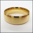Stainless Steel Stamped Gold Diamond Cut Edge Ring 8mm,
