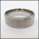 Stainless Steel Stamped High Polished Edged Ring 8mm