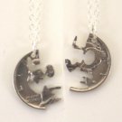 Mercury Dime Love Cut Pair, Cut-Out Coin Jewelry, Necklace/Pendant