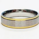 Stainless Steel Stamped Ring 6mm, Gold Edge
