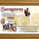 Sacagawea 2 Coin Frame, Sacagawea Series Solid Oak Frames 5x7