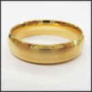 Stainless Steel Stamped Gold Diamond Cut Edge Ring 6mm,