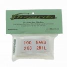 100 Ziplock Bags 2x3, White Block Clear Poly Bags, Writeable 2 mil - 20105100