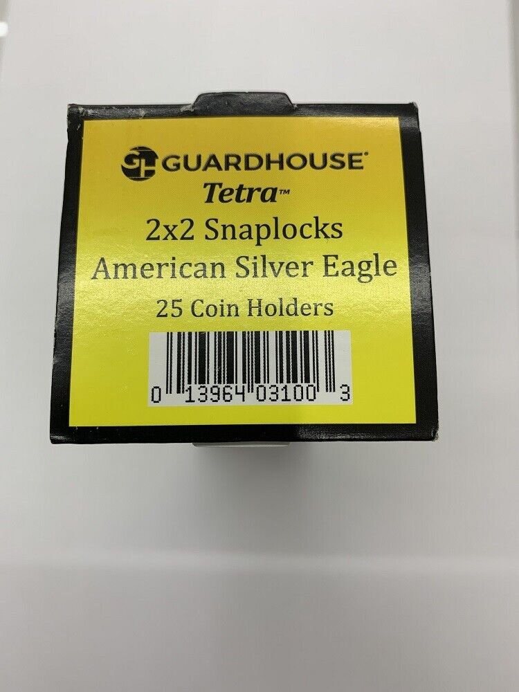 Guardhouse 2x2 Tetra Snaplock Coin Holders for Silver Eagle Dollar 40