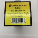 Guardhouse 2x2 Tetra Snaplock Coin Holders for Silver Eagle Dollar 40.6mm, 25 pk