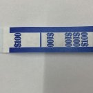 Currency Straps - Self Sealing Money Bands, $100 Blue, 100 pack, by NF String
