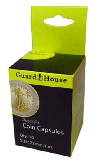 Direct Fit Coin Capsules, 1 oz Gold Eagle by Guardhouse 32mm, 10 pack