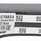 Self Sealing Currency Straps, Money Bands, $25 Black 1000 Pack