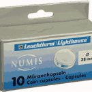 Lighthouse Direct Fit Coin Capsule Holders for Large Dollar, 38mm, 10 pack