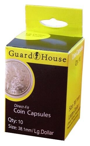 Guardhouse Large Dollar 38.1mm Direct Fit Coin Capsules, 10 pack