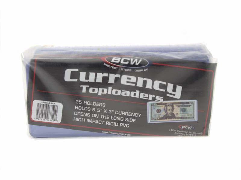 BCW Regular Bill Currency Top Load Holders, (6.5 X 3") 25 pack