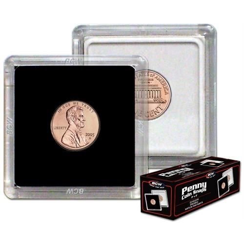BCW 2x2 Premium Snaplock Coin Holders for Penny/Cent 19mm 25 pk
