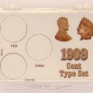 1909 Cent Type Set, 2x3 Snap Lock Coin Holder, 3 pack