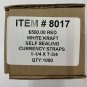 Currency Straps - Self Sealing Money Bands, $500 Red, 1000 pack, by NF String
