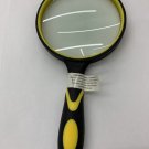 2x - 4"  Rubberized Handheld Glass Magnifier-Yellow