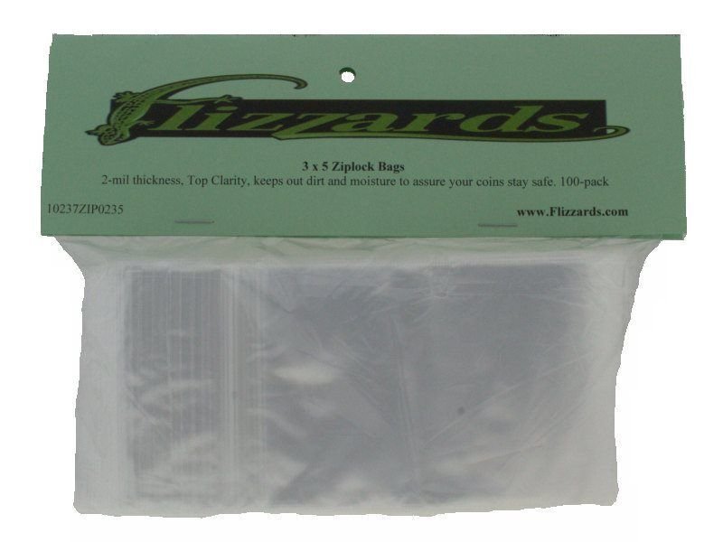 Ziptop 3x5 Clear Re-closeable Poly Bags, 2 mil 100 pack