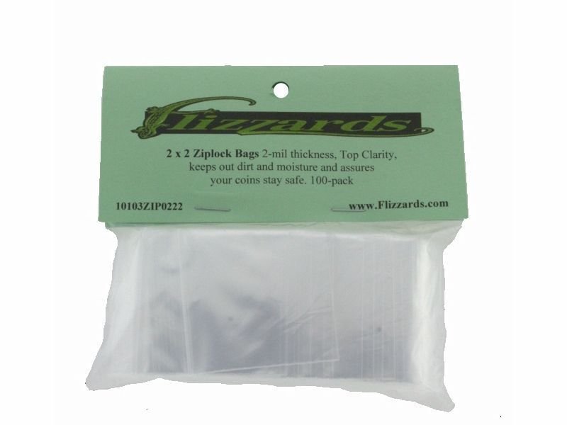 Ziptop 2x2 Clear Re-closeable Poly Bags, 2 mil  100 pack