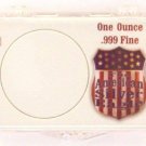 ASE Sheild - 1 Oz .999 Fine 2X3, Snap Lock Coin Holder, 3 pack