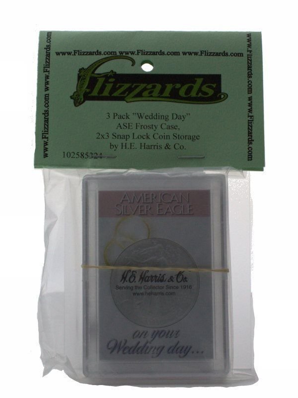 ASE Frosty Case - Wedding Day, 2x3 Snap Lock Coin Storage, 3pk