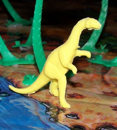 Multiple Plastics Corporation (MPC) Post-1970s Recast Plateosaurus Yellow;  Dinosaur