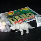 SCARCE 1988 Topps Plastic Dinosaur Triceratops, Gray, Wrapper, ID Sheet, Candy Eggs (2-9-19)